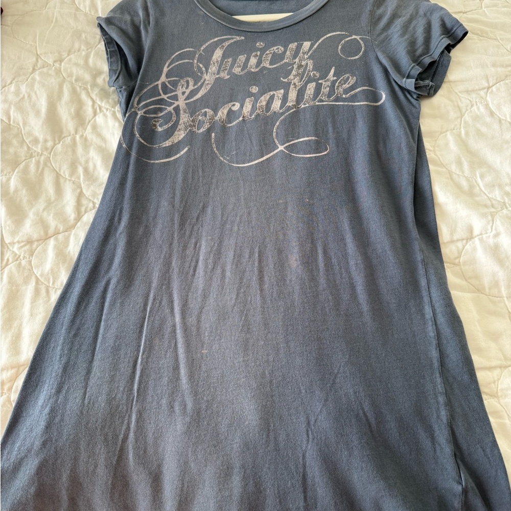 Vintage Juicy Couture Blue Graphic Tee Dress